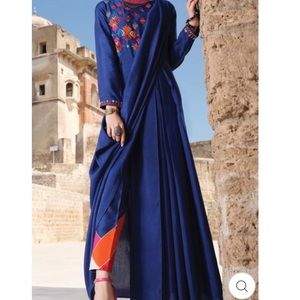 Authentic Almirah Blue Raw Silk Tunic (shirt)!